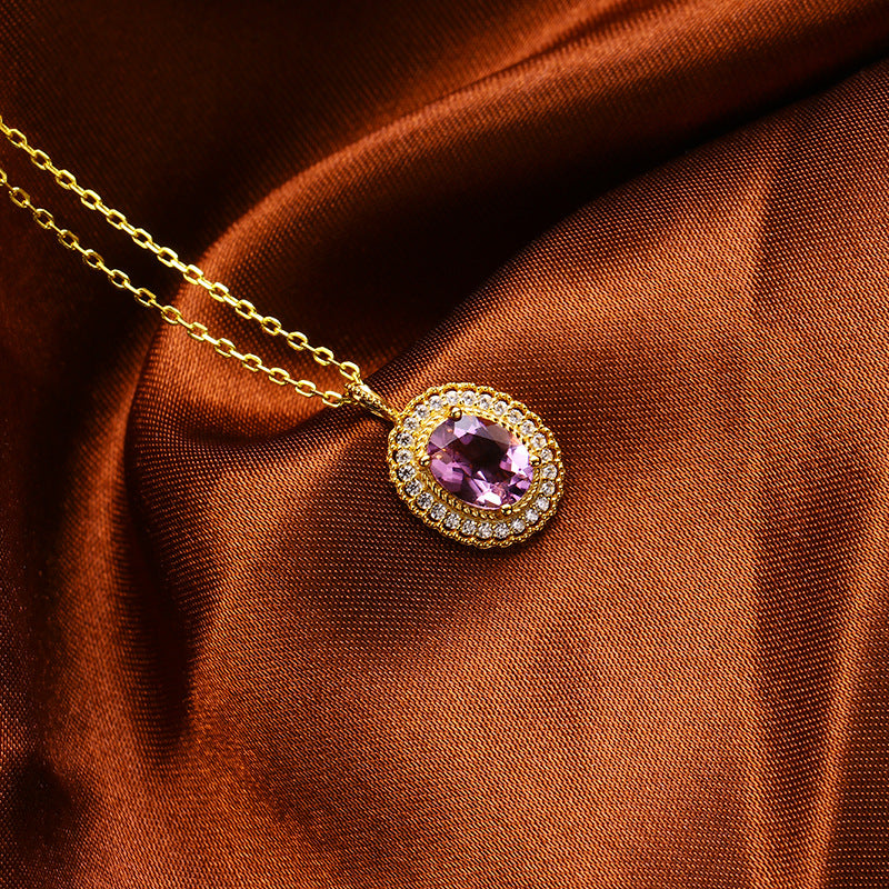 Simple Atmosphere Amethyst Necklace - Málle