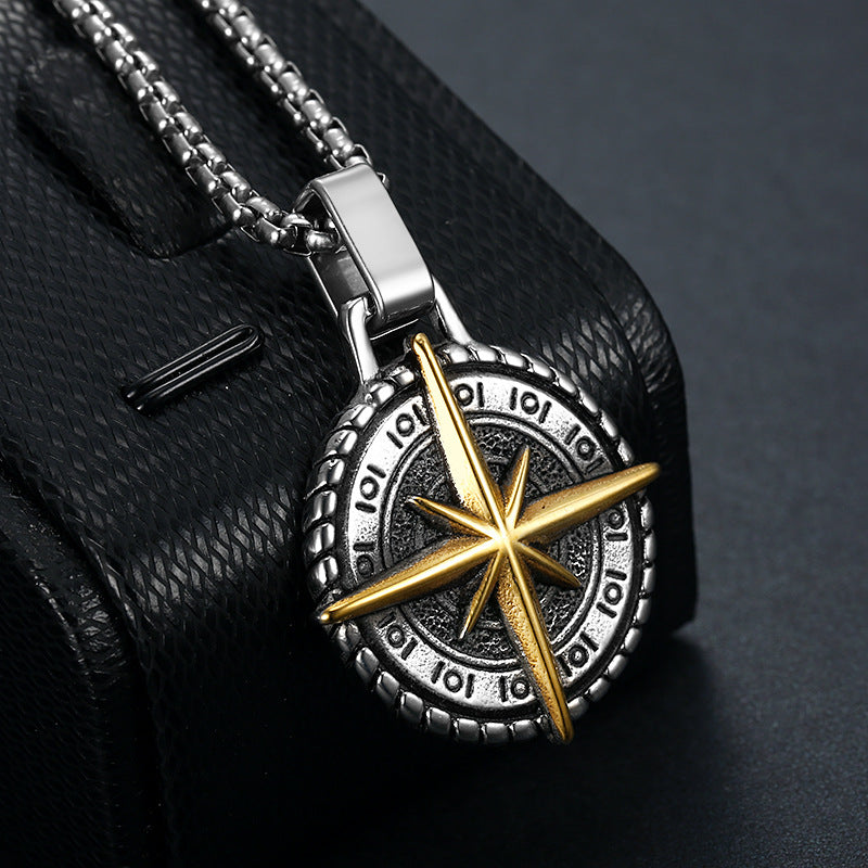 Compass stainless steel chain necklace - Málle