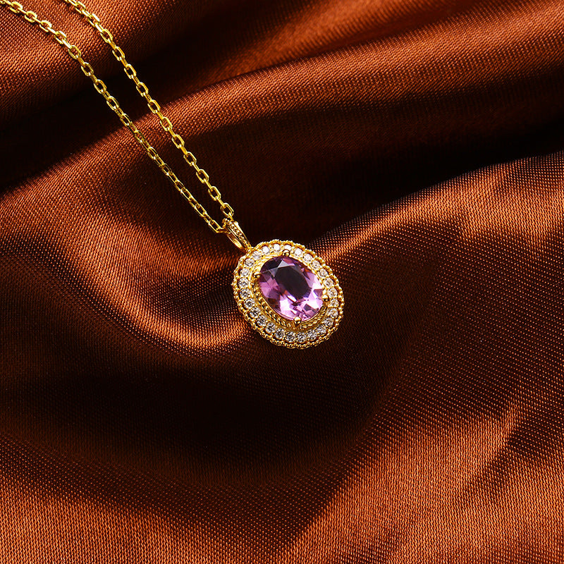Simple Atmosphere Amethyst Necklace - Málle
