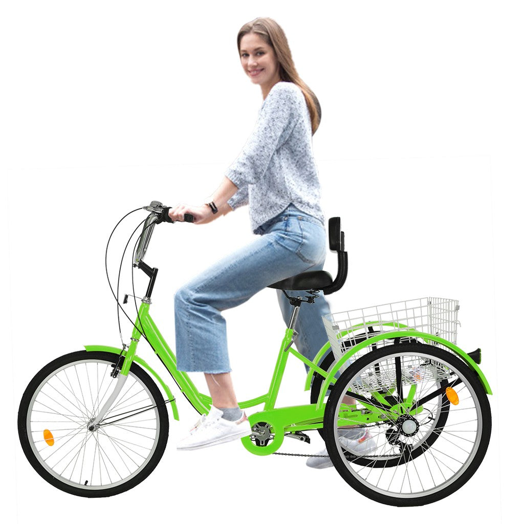 Adult Tricycle 1/7 Speed 3-Wheel For Shopping W/ Installation Tools - Málle