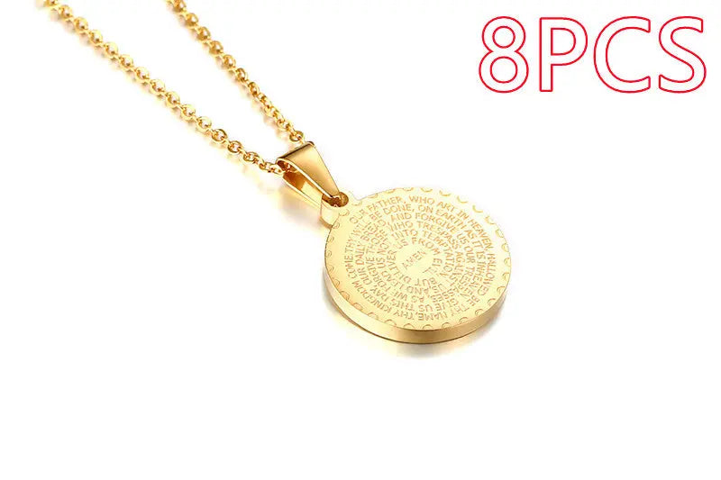 Stainless Steel Rhinestone Prayer Scripture - Málle