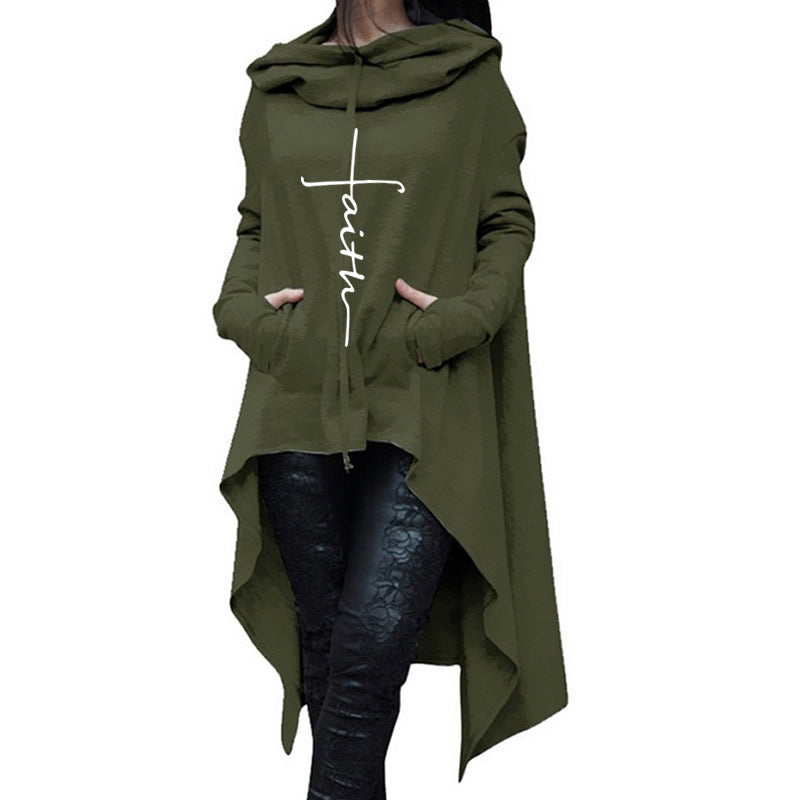 Long embroidered cloak hooded sweater - Málle