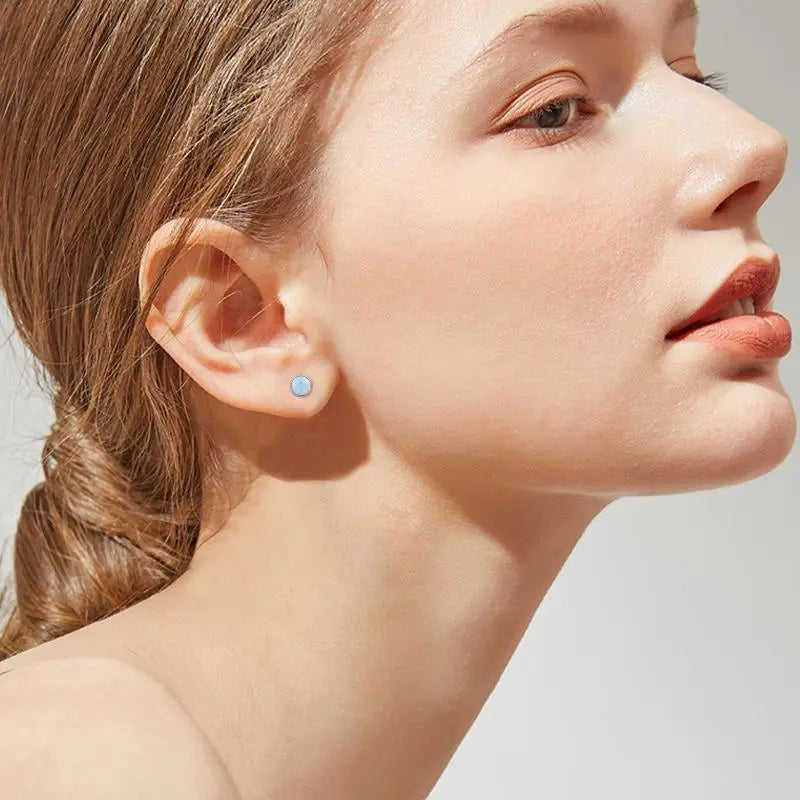 Opal Stud Earrings 925 Sterling Silver Earrings Jewelry - Málle