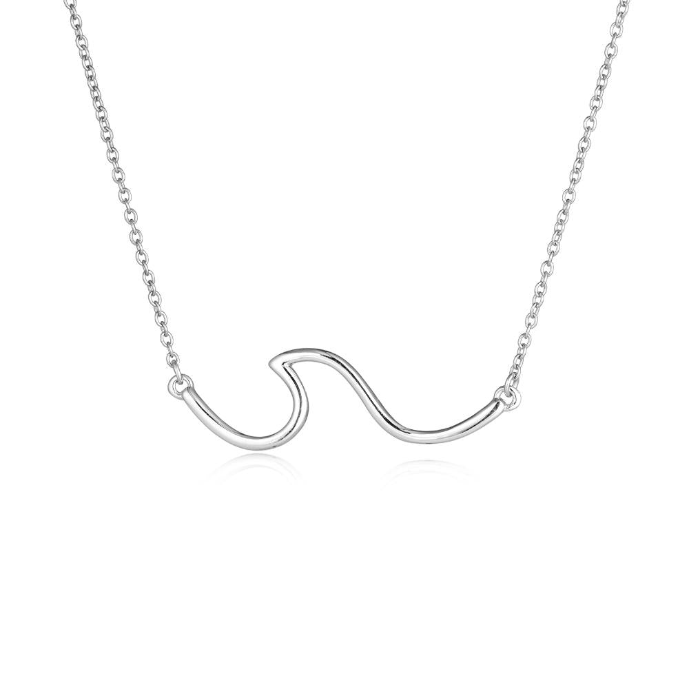 Wave Necklace Sterling Silver Ocean Wave Necklace Ocean Jewelry Beach Choker Necklace for Women - Málle