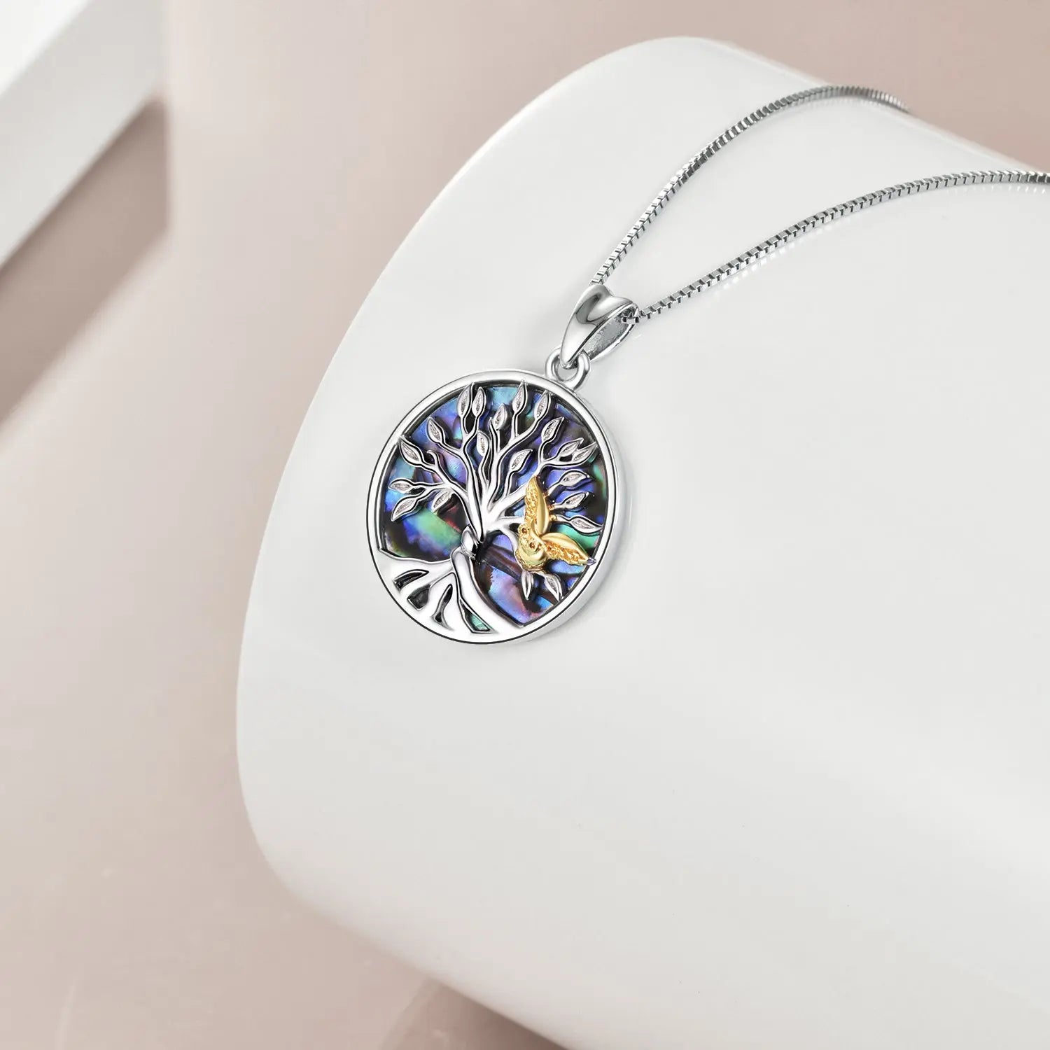 Sterling Silver Family Tree of Life  Pendant Necklace with Owl - Málle