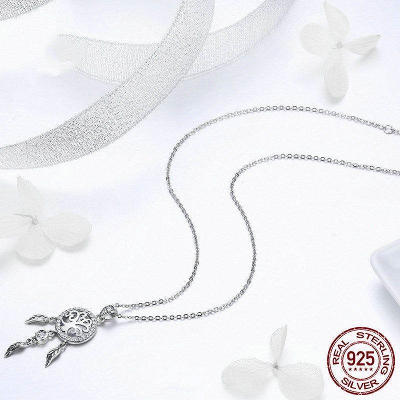 Ladies Dream Catcher Silver Necklace - Málle
