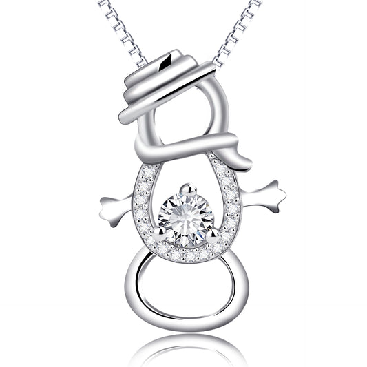 Snowman Pendant 925 Silver Necklace - Málle