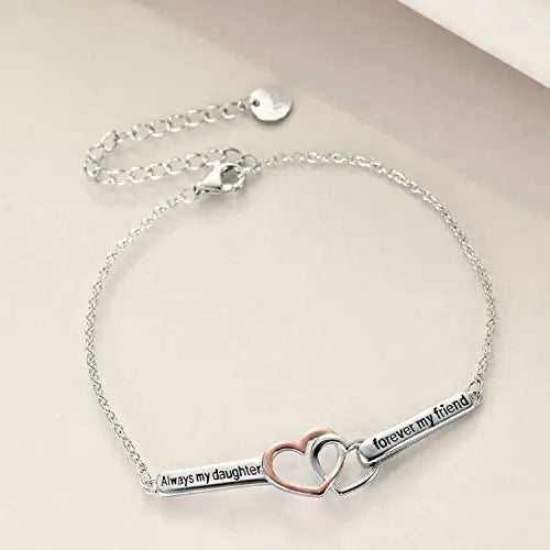 Sterling Silver Daughter Inspirational Adjustable Bracelet for Teen Girls - Málle