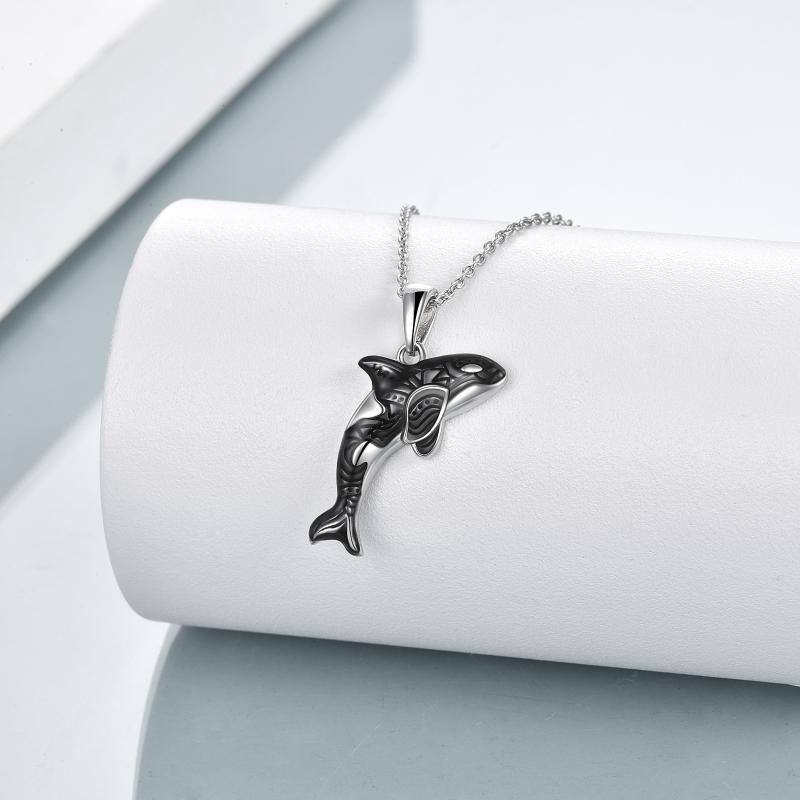 Sterling Silver Ocean Animal Sea Killer Whale Necklace - Málle