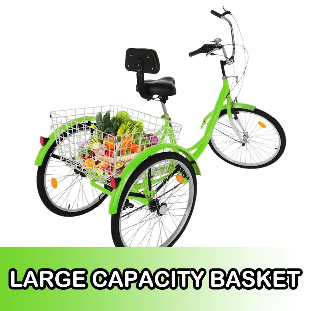 Adult Tricycle 1/7 Speed 3-Wheel For Shopping W/ Installation Tools - Málle