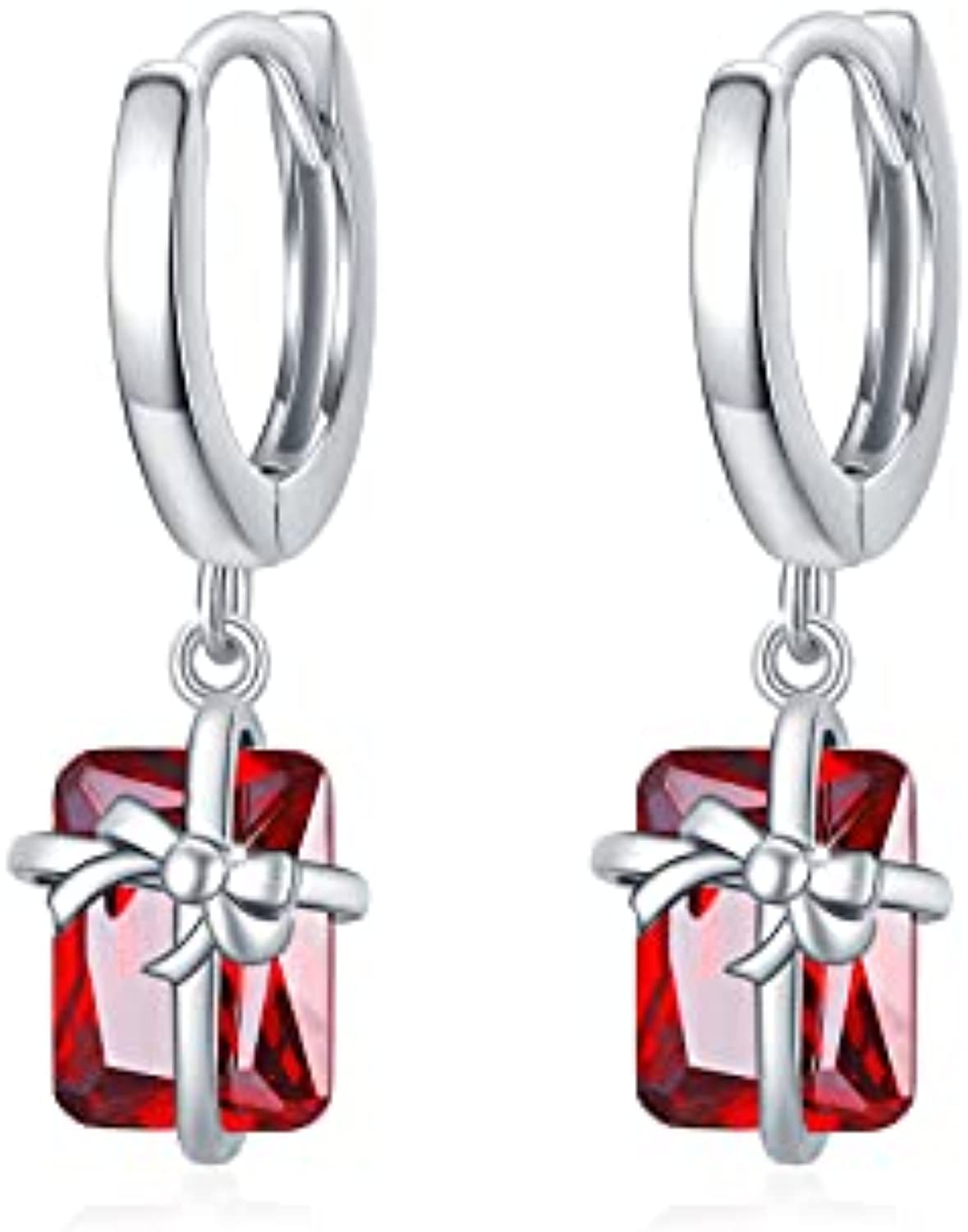 925 Sterling Sliver Huggie Hoop Dangle Earring 3D - Málle