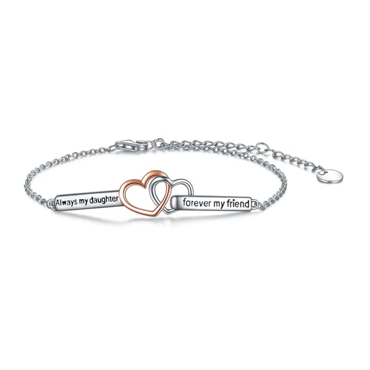 Sterling Silver Daughter Inspirational Adjustable Bracelet for Teen Girls - Málle