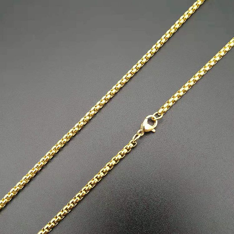 Men Stainless Steel Necklace Gold Color Viking Wolf Head Necklace Pendant With Chain Iced Out Norse Talisman Ethnic Jewelry - Málle