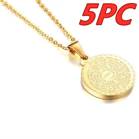 Stainless Steel Rhinestone Prayer Scripture - Málle