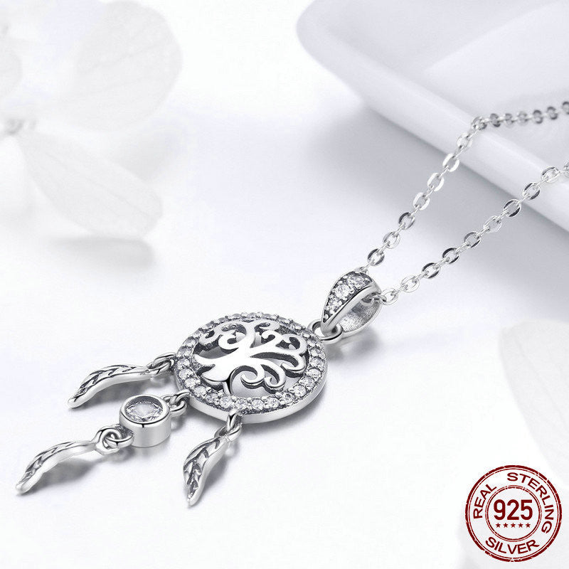 Ladies Dream Catcher Silver Necklace - Málle