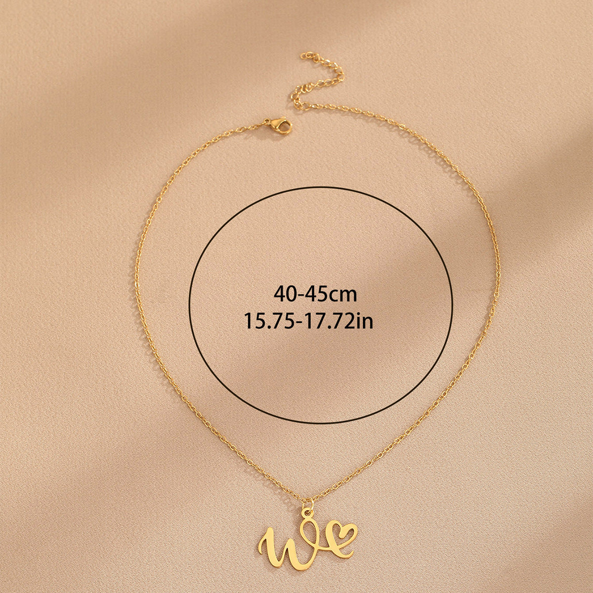 316L Stainless Steel Necklace A-Z 26 Letters Initial Pendant Necklace - Málle