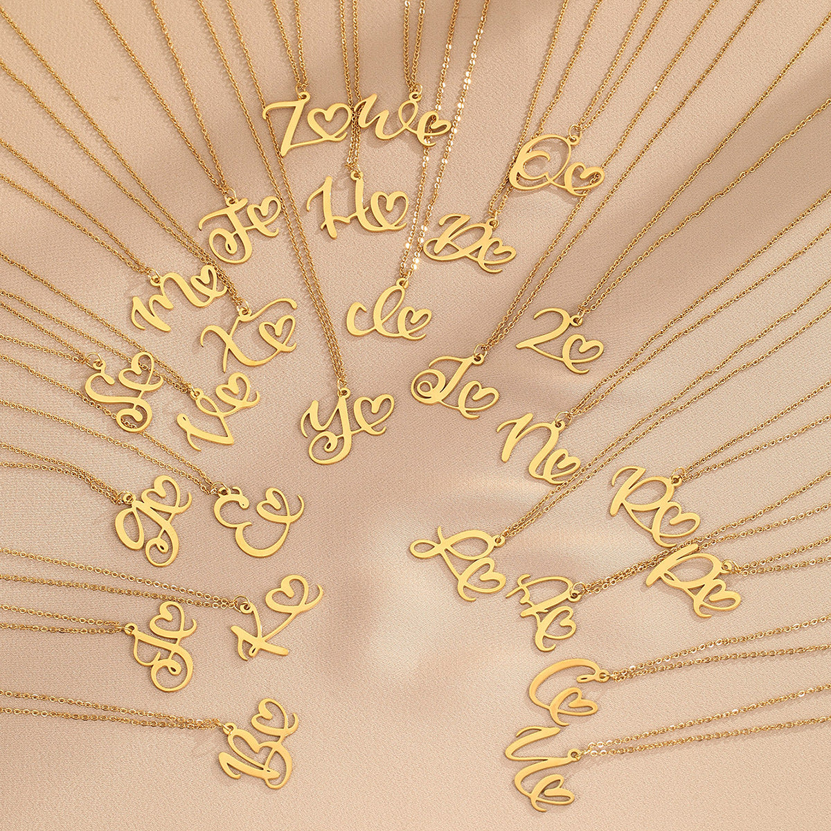316L Stainless Steel Necklace A-Z 26 Letters Initial Pendant Necklace - Málle