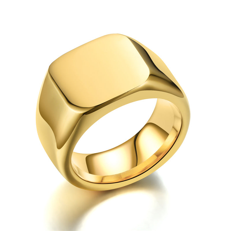 Vintage Stainless Steel Plain Face Ring Rings Jewelry Party Gift - Málle