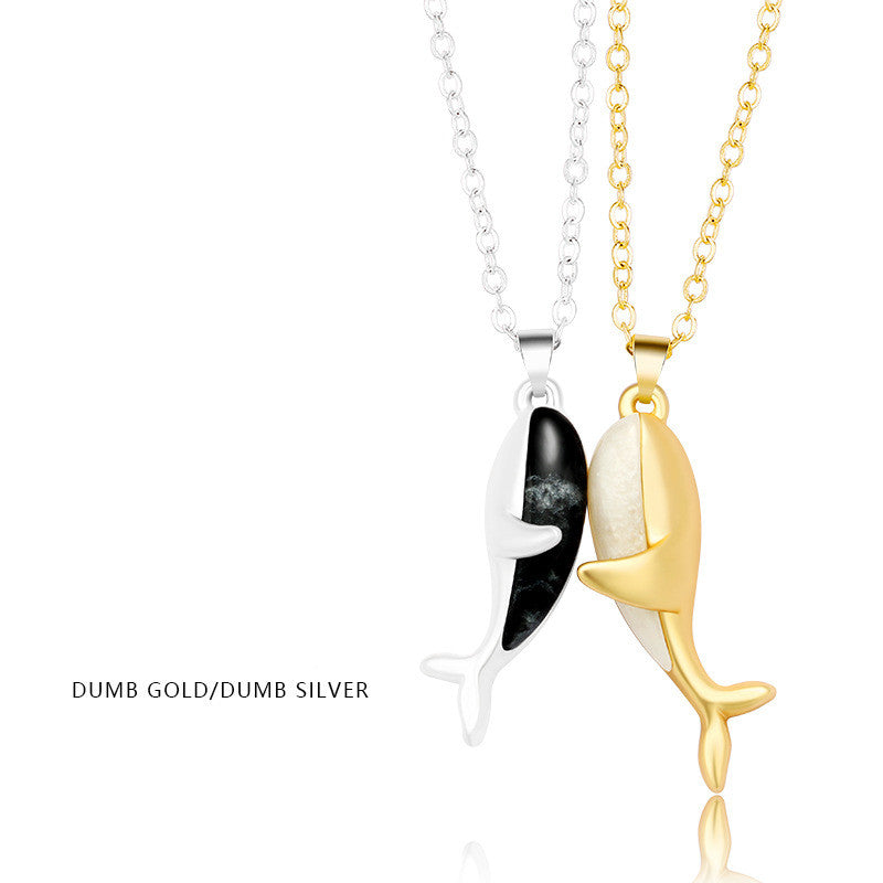 Palm Couple Necklace Magnet Attracts Handshake Clavicle Chain - Málle