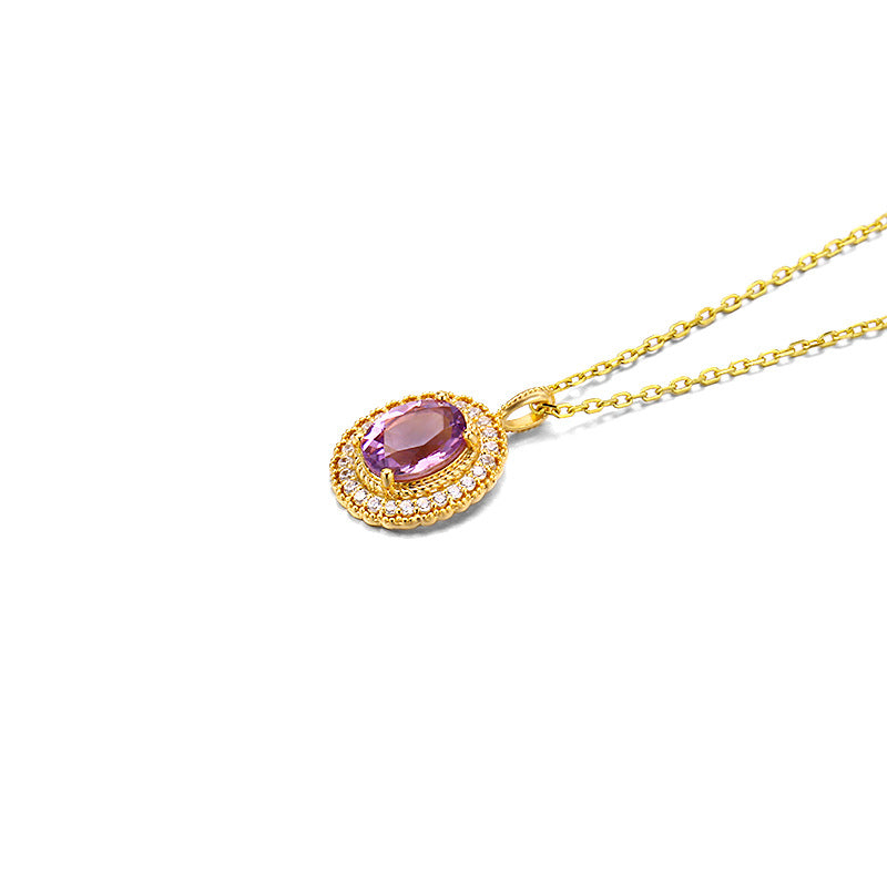 Simple Atmosphere Amethyst Necklace - Málle