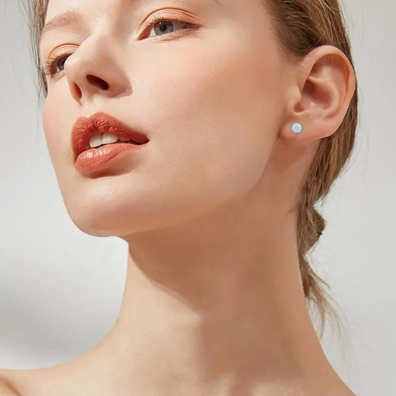Opal Stud Earrings 925 Sterling Silver Earrings Jewelry - Málle