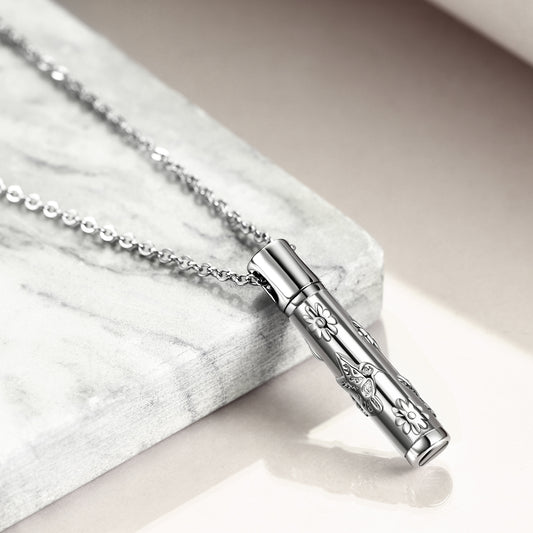 Hummingbird Cremation Jewelry Urn Necklace Ashes Sterling Silver Hummingbird Jewelry for Women - Málle