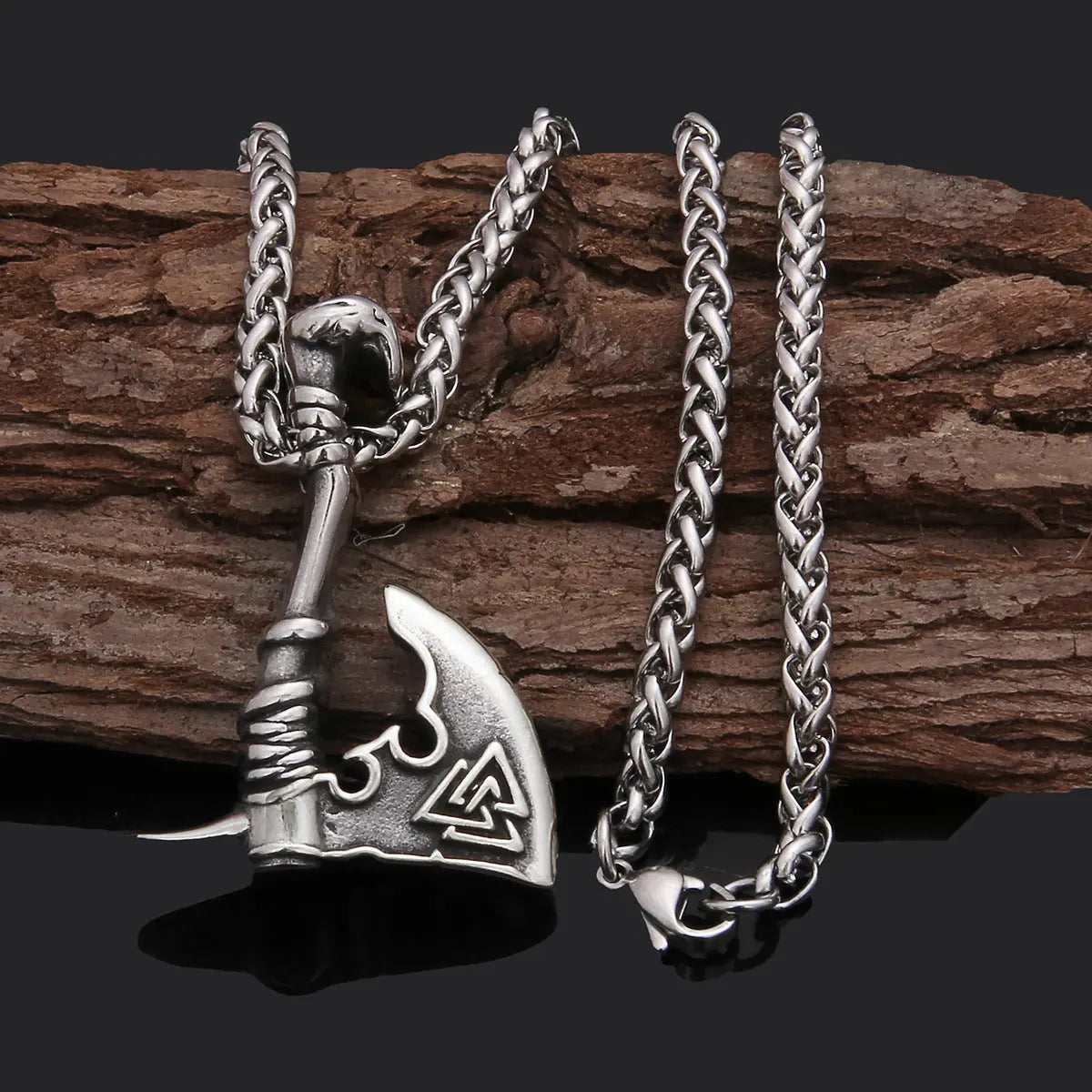 Jewelry Necklace Stainless Steel Axe Pendant Titanium Steel Orchid Chain Men - Málle