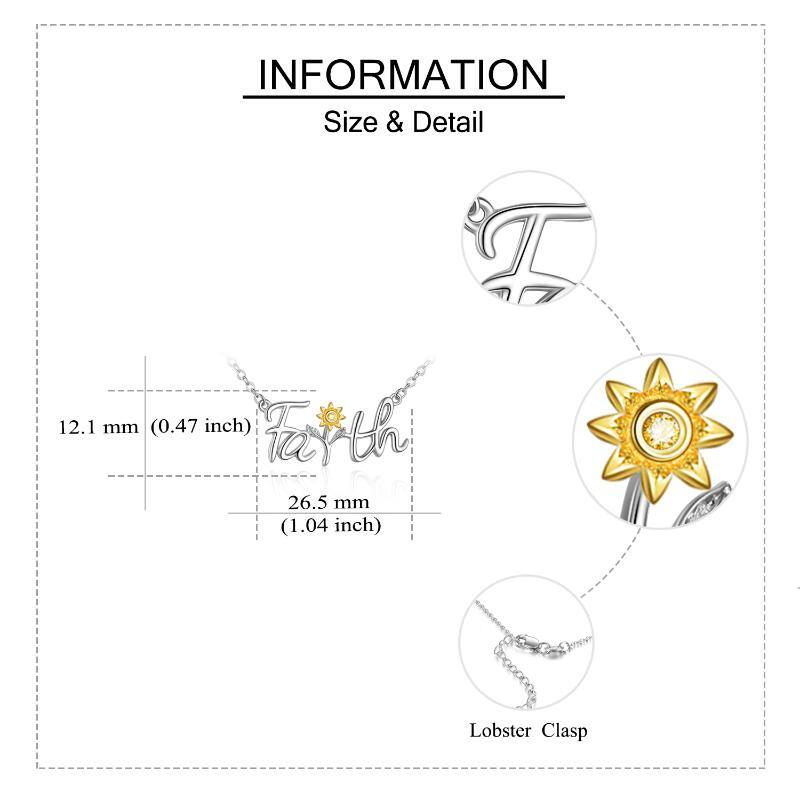 Sterling Silver Sunflower Faith Pendant Necklace For Women - Málle