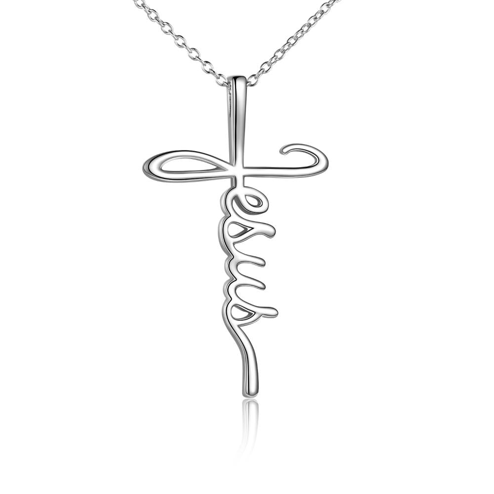 Sterling Silver Faith Cross Jesus Jewelry Gifts for Women Man - Málle