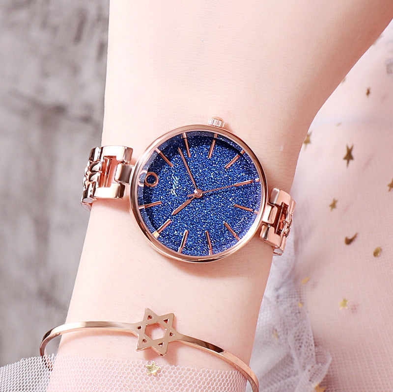 GEDI New Starry Fashion Women's Watch Student Trendy Steel Belt Watch Internet Celebrity Same Simple Ins Style Women's Watch - Málle