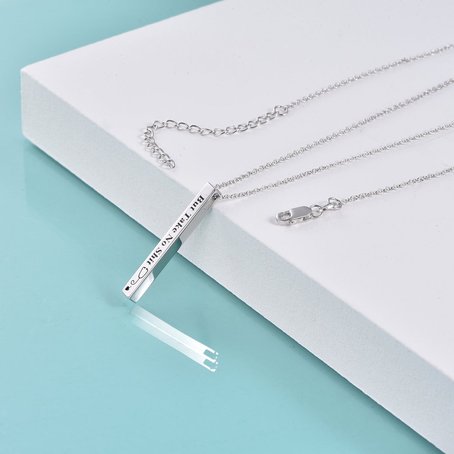 Sterling Silver Vertical Bar Stethoscope Necklace