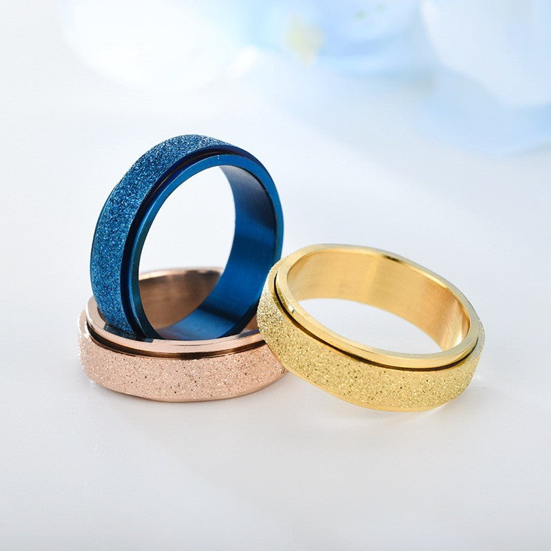Turnable Rings Rainbow Silver Color