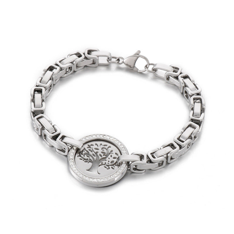 Titanium Diamond Hollow Tree Of Life Ladies Fashion Bracelet - Málle