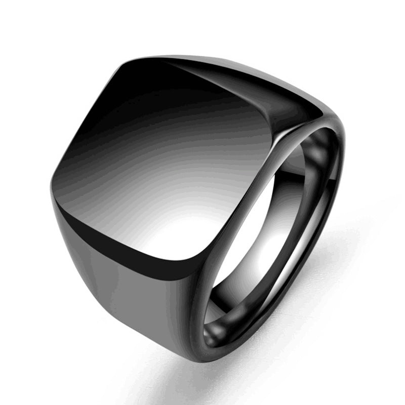 Vintage Stainless Steel Plain Face Ring Rings Jewelry Party Gift - Málle