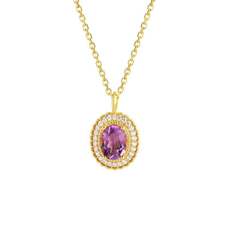 Simple Atmosphere Amethyst Necklace - Málle